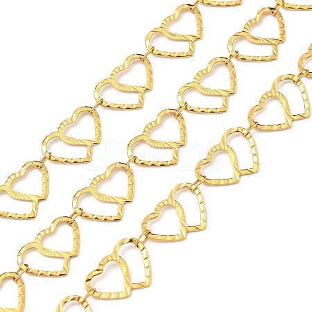 304 Stainless Steel Heart Link Chains CHS-E031-04G-1