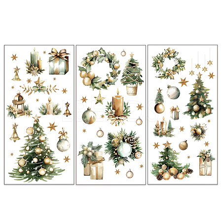 3 Sheets 3 Styles PVC Waterproof Decorative Stickers DIY-WH0404-169-1