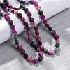 Natural Dyed Malaysia Jade Tumble Stone Nuggets Beaded Long Necklaces for Women NJEW-F340-A08-3