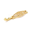 Rhombus with Bowknot Rack Plating Brass Clear Cubic Zirconia Watch Band Clasps ZIRC-H125-21G-3