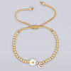 Golden Tone Daisy Braided Bead Bracelets WY1454-7-1