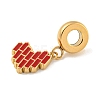 304 Stainless Steel Enamel European Dangle Charms STAS-U005-24B-G-2
