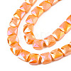 Electroplate Opaque Solid Color Glass Beads Strands EGLA-N002-42-04-3