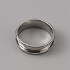 201 Stainless Steel Grooved Finger Ring Settings STAS-WH0027-26G-P-2