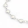 Casual Style 304 Stainless Steel Heart Link Chain Bracelets STAS-O036-05P-2