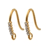 304 Stainless Steel Rhinestone Earring Hooks STAS-D310-01G-02-1