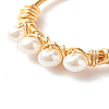 Round Shell Pearl Beads Finger Rings X1-RJEW-TA00001-2