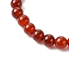 Natural Carnelian Beads Stretch Bracelets for Women Men BJEW-JB11348-02-4