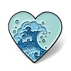 Heart with Wave Enamel Pin JEWB-B006-05A-1