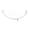 Brass Micro Pave Grade AAA Cubic Zirconia Letter Pendant Necklaces NJEW-JN04771-05-1