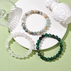 3Pcs 3 Styles Natural Mixed Gemstone Round Beaded Stretch Bracelets Set BJEW-JB10139-02-2