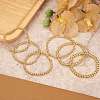 6Pcs Round Brass Beaded Stretch Bracelets for Women BJEW-SW00150-3