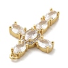 Brass Micro Pave Clear Cubic Zirconia Pendants KK-L228-03G-05-2