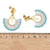 304 Stainless Steel with Glass Seed Beads Hoop Dangle Earrings EJEW-MZ00824-02-4