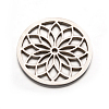 Tarnish Resistant Flat Round with Flower 304 Stainless Steel Beads STAS-F079-04P-1