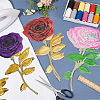 MAYJOYDIY US 6Pcs 3 Colors Rose Flower Computerized Embroidery Polyester Ornament Accessories PATC-MA0001-01-5