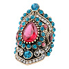 Retro Alloy and Rhinestone Finger Rings FS-WG56BBF-04-5