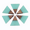 Transparent Resin & Walnut Wood Pendants RESI-T035-06B-A-1