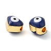 Golden Tone Brass Enamel Beads KK-E048-04G-01-3