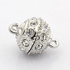 Mixed Round Alloy Magnetic Clasps with Loops PALLOY-P076-M-2
