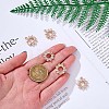 6 Pieces Flower Clear Cubic Zirconia Charm Pendant Brass Ring Charm Long-Lasting Plated Pendant for Jewelry Necklace Bracelet Earring Making Crafts JX402A-2