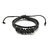 PU Imitation Leather Cord Triple Layer Multi-strand Bracelets BJEW-P329-05-2