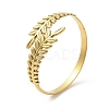 Ion Plating(IP) 304 Stainless Steel Greek Roman Laurel Leaf Cuff Bangles BJEW-L682-019G-3