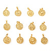 12 Constellation/Zodiac Sign Brass Pendants KK-I672-33-1