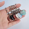 6Pcs 6 Style Synthetic & Natural Gemstone Keychain KEYC-SZ0001-11-3