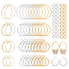 48 Pairs 4 Style Iron Hoop Earring Findings IFIN-CA0001-56-1