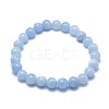 Natural & Dyed White Jade Bead Stretch Bracelets BJEW-K212-B-018-2