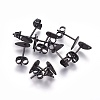 304 Stainless Steel Stud Earring Findings Ion Plating(IP) STAS-O119-11B-B-1
