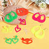 8 Pairs 8 Style Acrylic Heart & Teardrop Dangle Stud Earrings with Steel Pins for Women EJEW-PH0001-12-4
