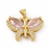 Brass Micro Pave Cubic Zirconia Pendants KK-B059-34G-E-1