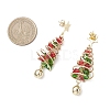 Brass Imitation Austrian Crystal Dangle Stud Earrings EJEW-TA00737-4