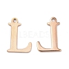 Ion Plating(IP) 304 Stainless Steel Alphabet Charms STAS-H122-L-RG-1