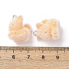 Animal Flocking Resin Pendants RESI-A049-03A-3