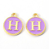 Golden Plated Alloy Enamel Charms X-ENAM-S118-10H-1