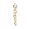 Rack Plating Brass Pave Cubic Zirconia Connector Charms KK-G458-02-2