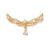 Brass Micro Pave Clear Cubic Zirconia Pendants KK-M294-21G-1