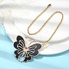 6Pcs 6 Style Butterfly Alloy Rhinestone Ceiling Fan Pull Chain Extenders FIND-JF00115-4