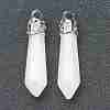 Bullet Natural White Jade Pointed Pendants LS-G-E332-C27-1