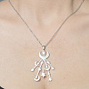 201 Stainless Steel Moon & Star Pendant Necklace NJEW-OY001-62-1