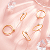 5Pcs 5 Style Flat Round Rhinestone Finger Rings RJEW-UN0001-08-3