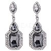 Brass Rhinestone Dangle Stud Earrings FS-WG9D6B6-11-1
