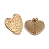 Texture Heart 304 Stainless Steel Stud Earrings for Women EJEW-L283-013G-2