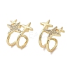 Star Brass Micro Pave Cubic Zirconia Cuff Earrings EJEW-E310-17G-1