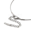 304 Stainless Steel Hollow Heart Pendant Necklace with Round Snake Chains NJEW-M202-05P-3