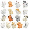 34Pcs 17 Styles Opaque Resin Dog Display Decorations RESI-CJ0005-40-1