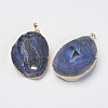 Natural & Dyed Druzy Agate Pendants G-F397-04C-2